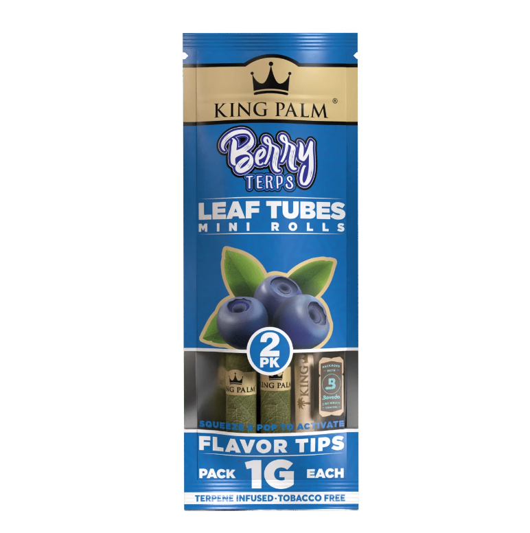A single package of king palm blunt wraps berry terps