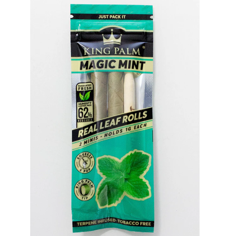 A single package of king palm blunt wraps magic mint