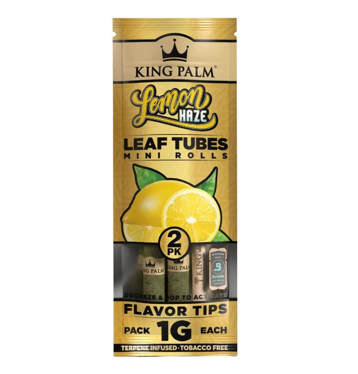 A single package of king palm blunt wraps lemon haze