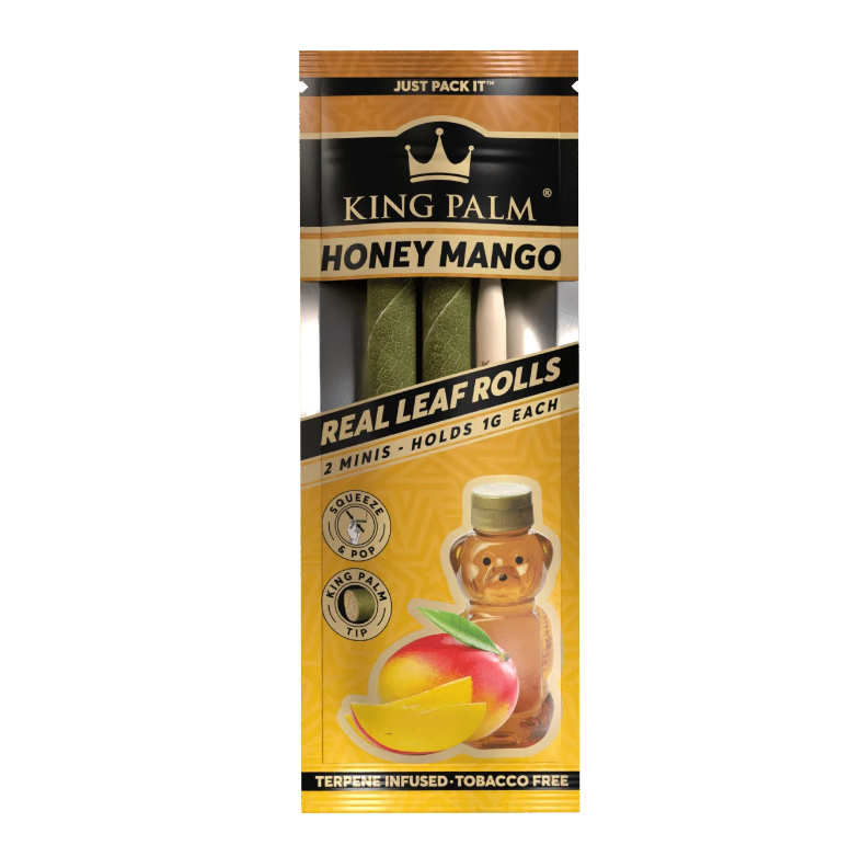 a single packet of king palm wraps honey mango flavor
