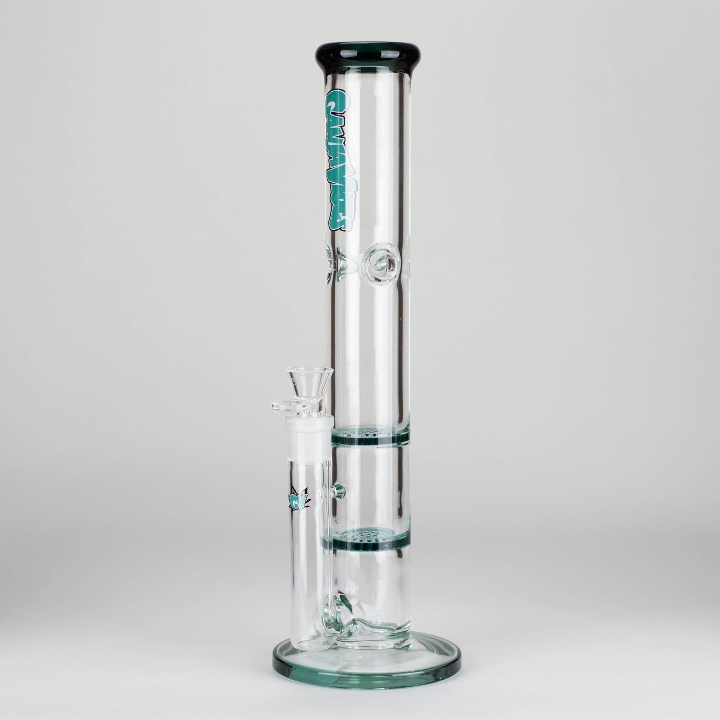 Ganjavibes | Honeycomb 14" Two Disk Percolator Glass Bong By Irie Vibes Series