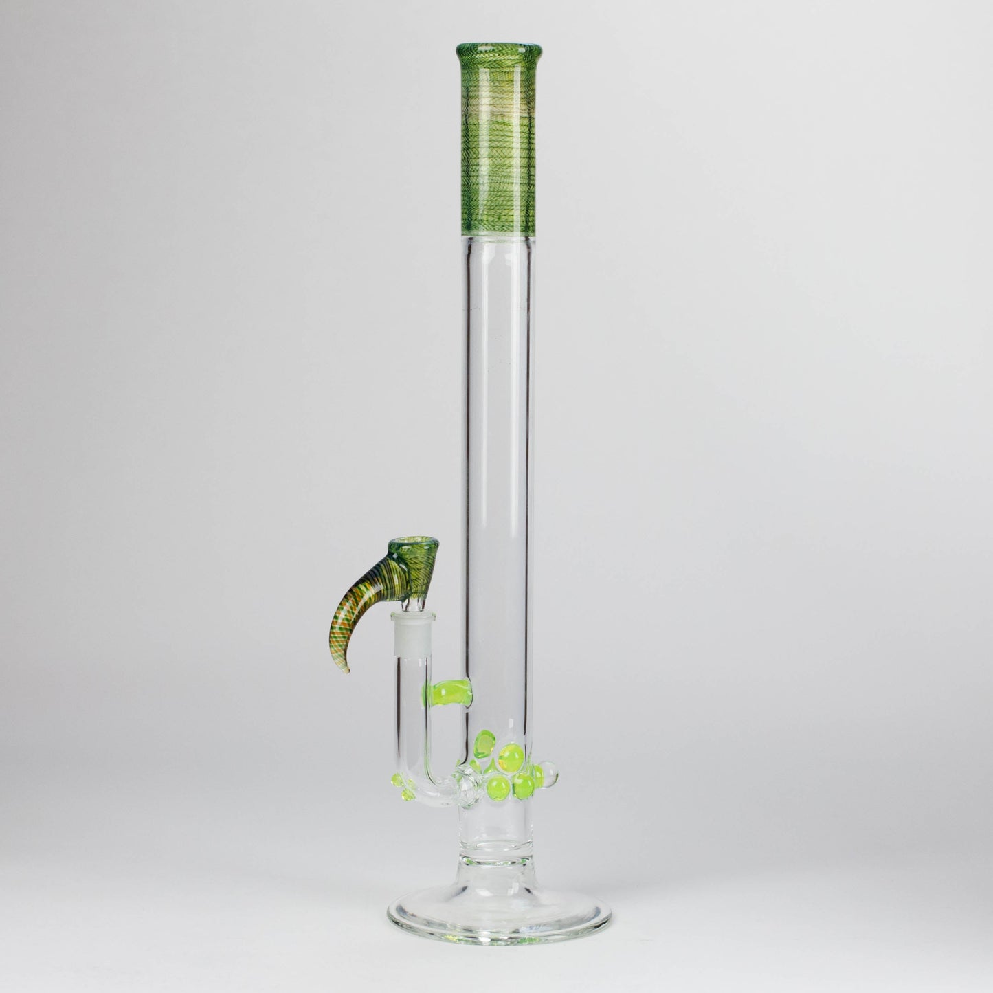 Shine Glassworks | 22 inch 38mm Straight Tube with Latticino mouthpiece and opal - Made in Canada