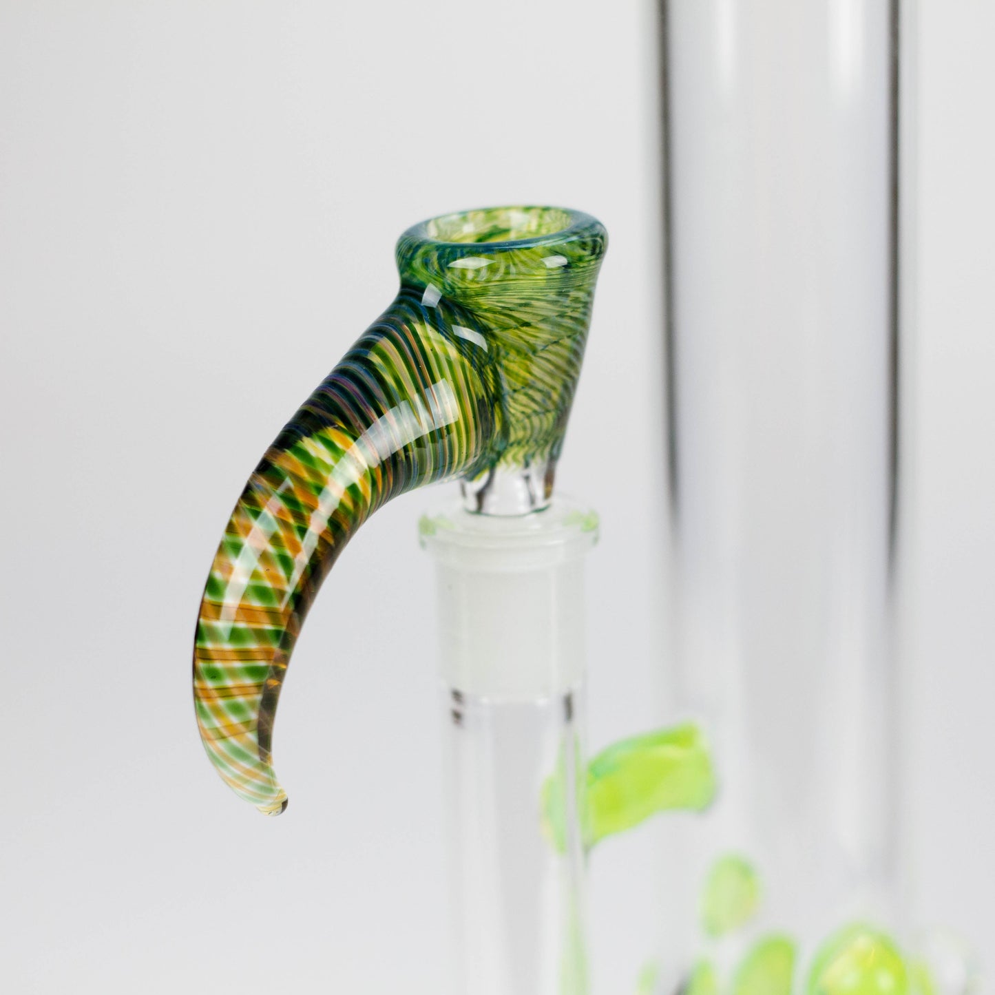 Shine Glassworks | 22 inch 38mm Straight Tube with Latticino mouthpiece and opal - Made in Canada