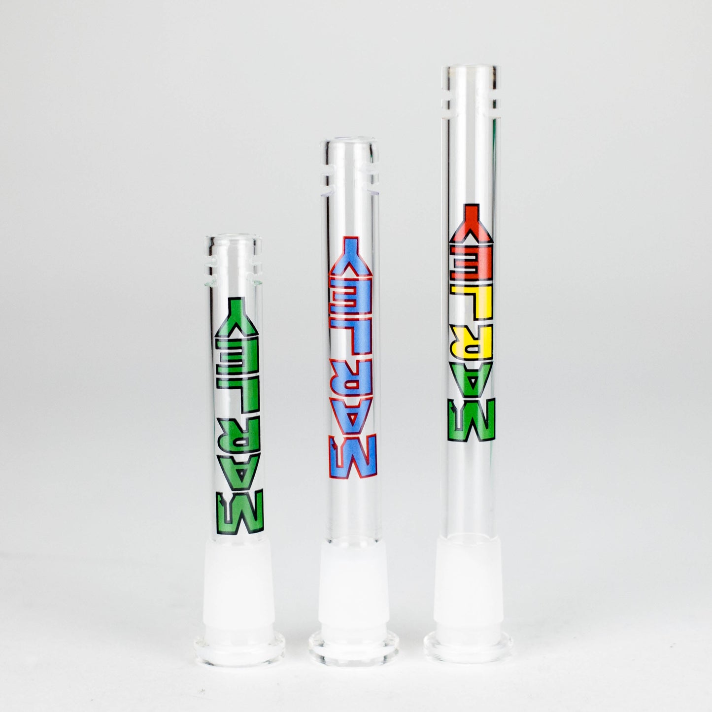 Marley Glass | Colored Logo Downstems with Diffusion Cuts – 3", 4", 5"