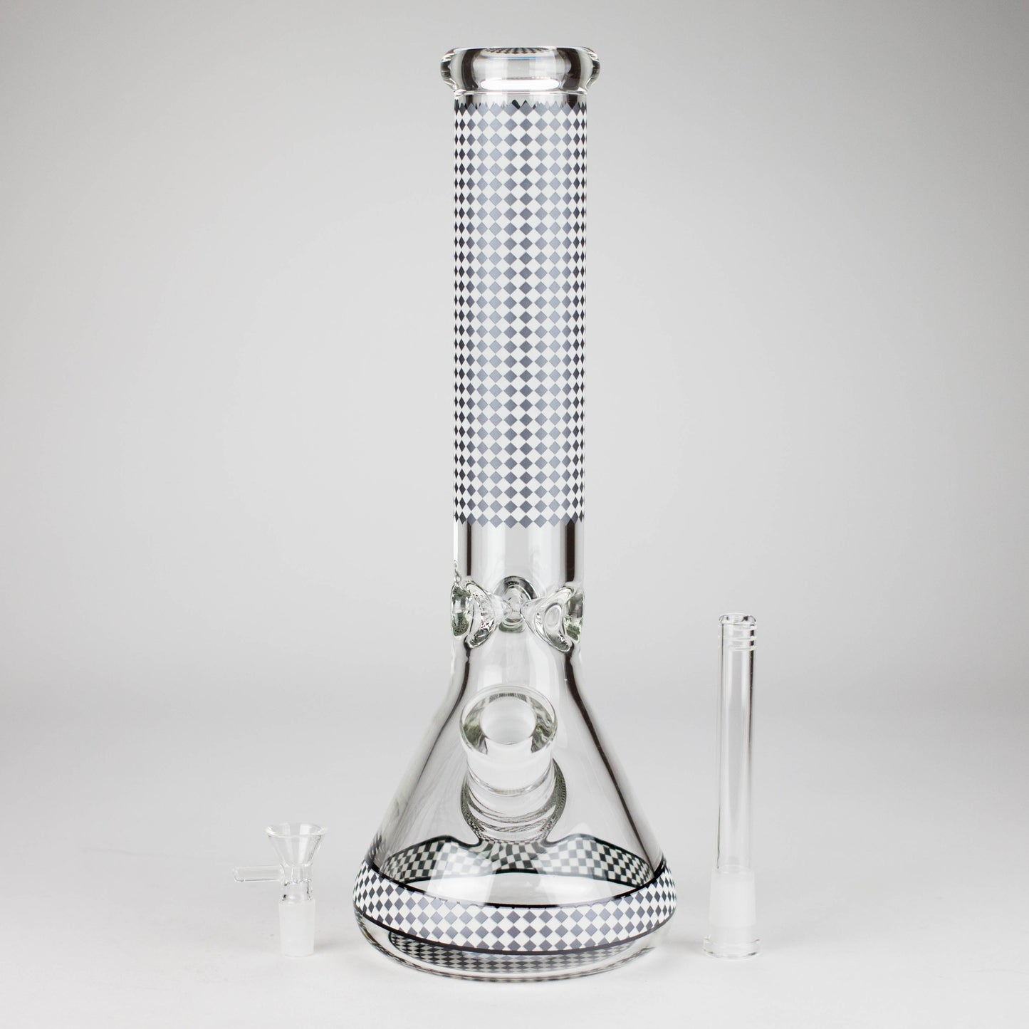 15" Grid Pattern Beaker Bong – Glow in the Dark