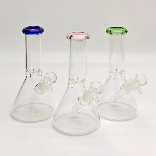 8" Color 4mm Beaker Glass Bong