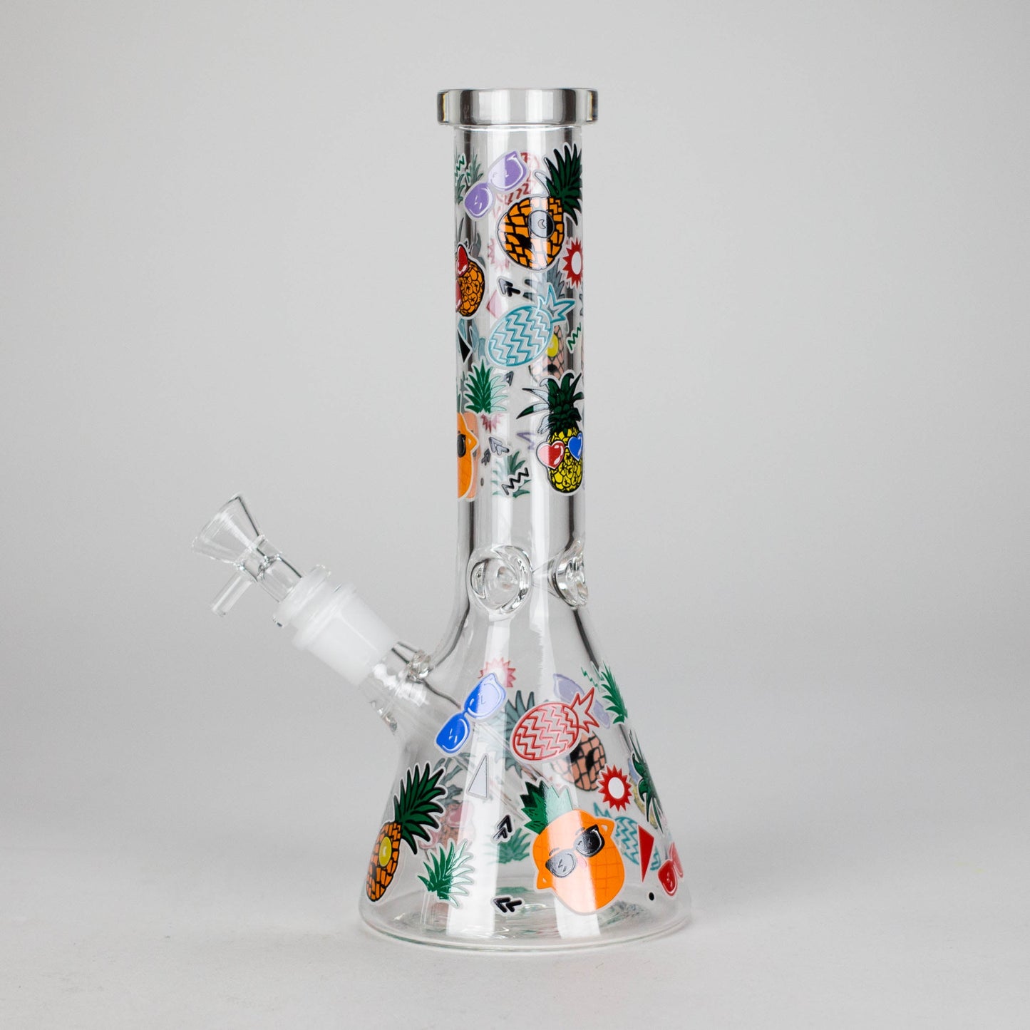 10" Glow PinePop Glass Bong – 5mm Thick Glass, Glow-in-the-Dark Pineapple Design