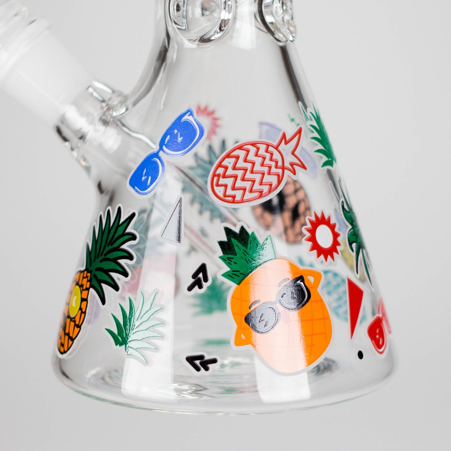 10" Glow PinePop Glass Bong – 5mm Thick Glass, Glow-in-the-Dark Pineapple Design