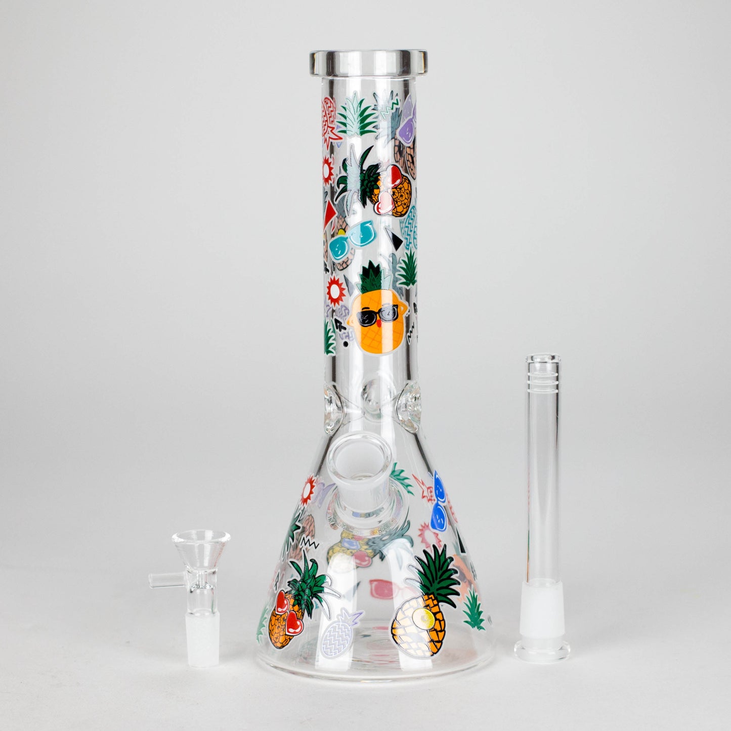10" Glow PinePop Glass Bong – 5mm Thick Glass, Glow-in-the-Dark Pineapple Design