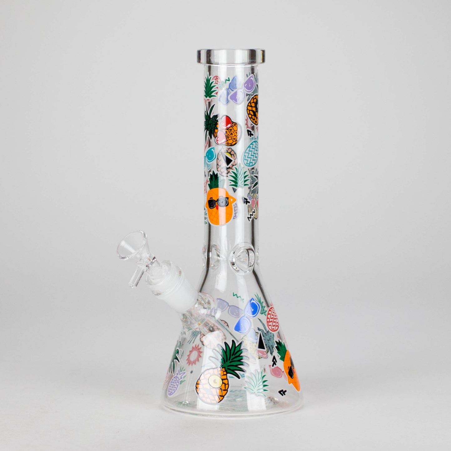 10" Glow PinePop Glass Bong – 5mm Thick Glass, Glow-in-the-Dark Pineapple Design