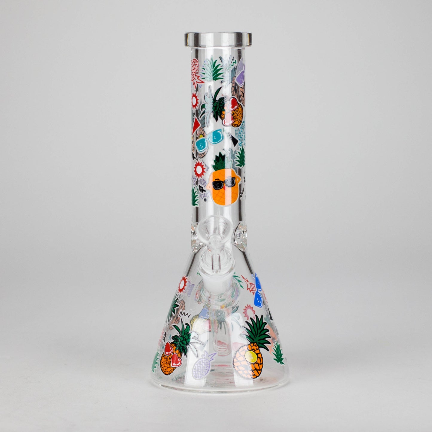 10" Glow PinePop Glass Bong – 5mm Thick Glass, Glow-in-the-Dark Pineapple Design