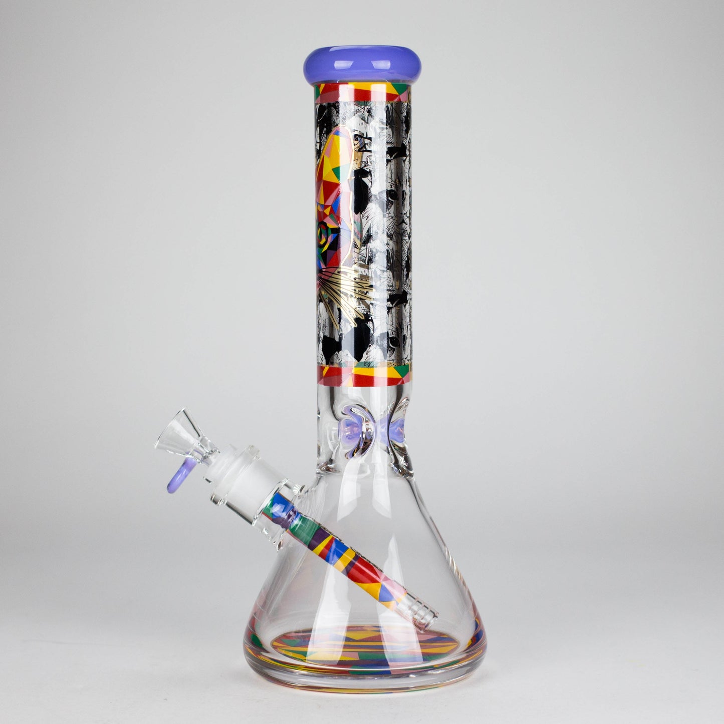 Cheech | 13″ Cat Decal Beaker Bong – CA-034
