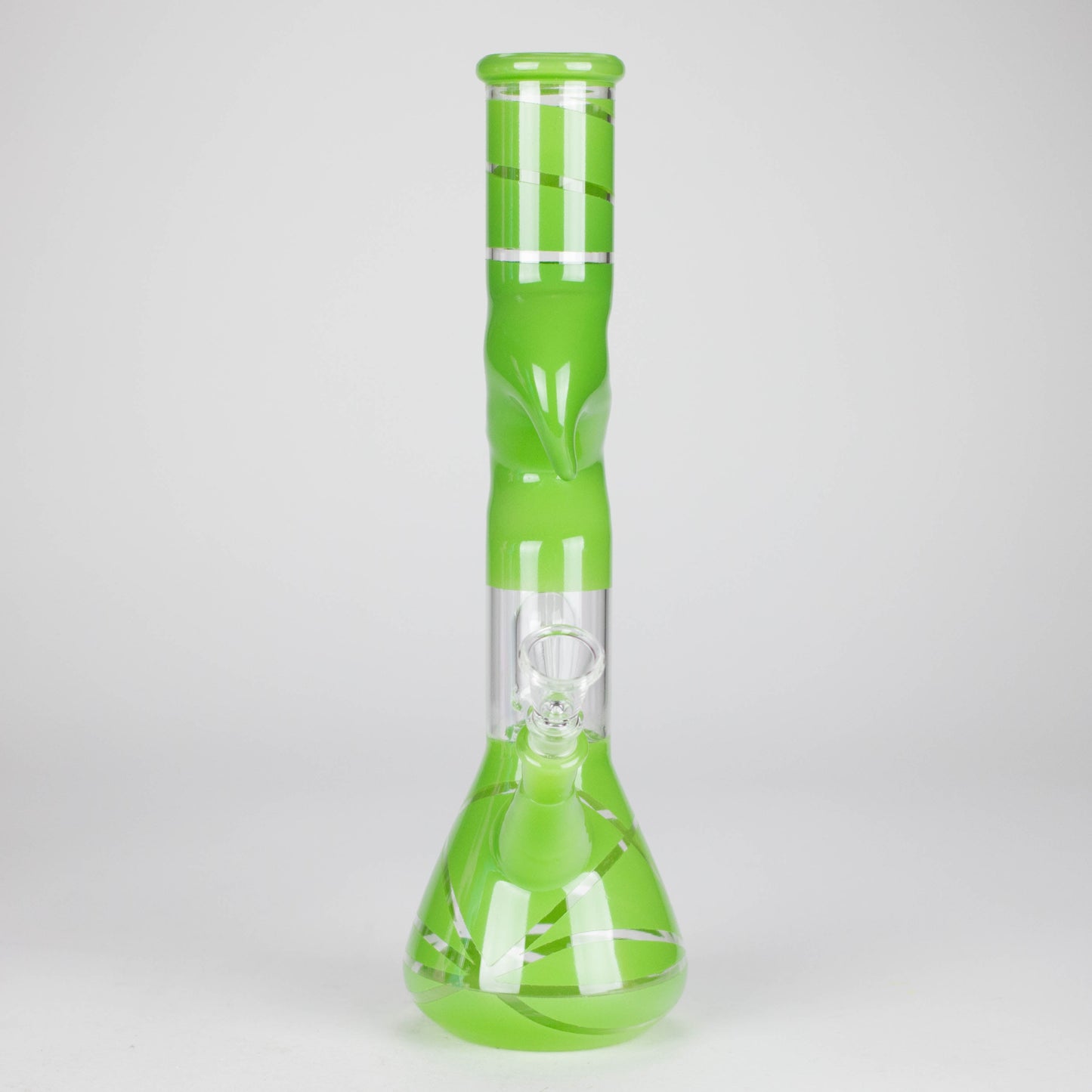 12" Zic-Zac Glass Water Pipe with Dome Percolator | Assorted Colors
