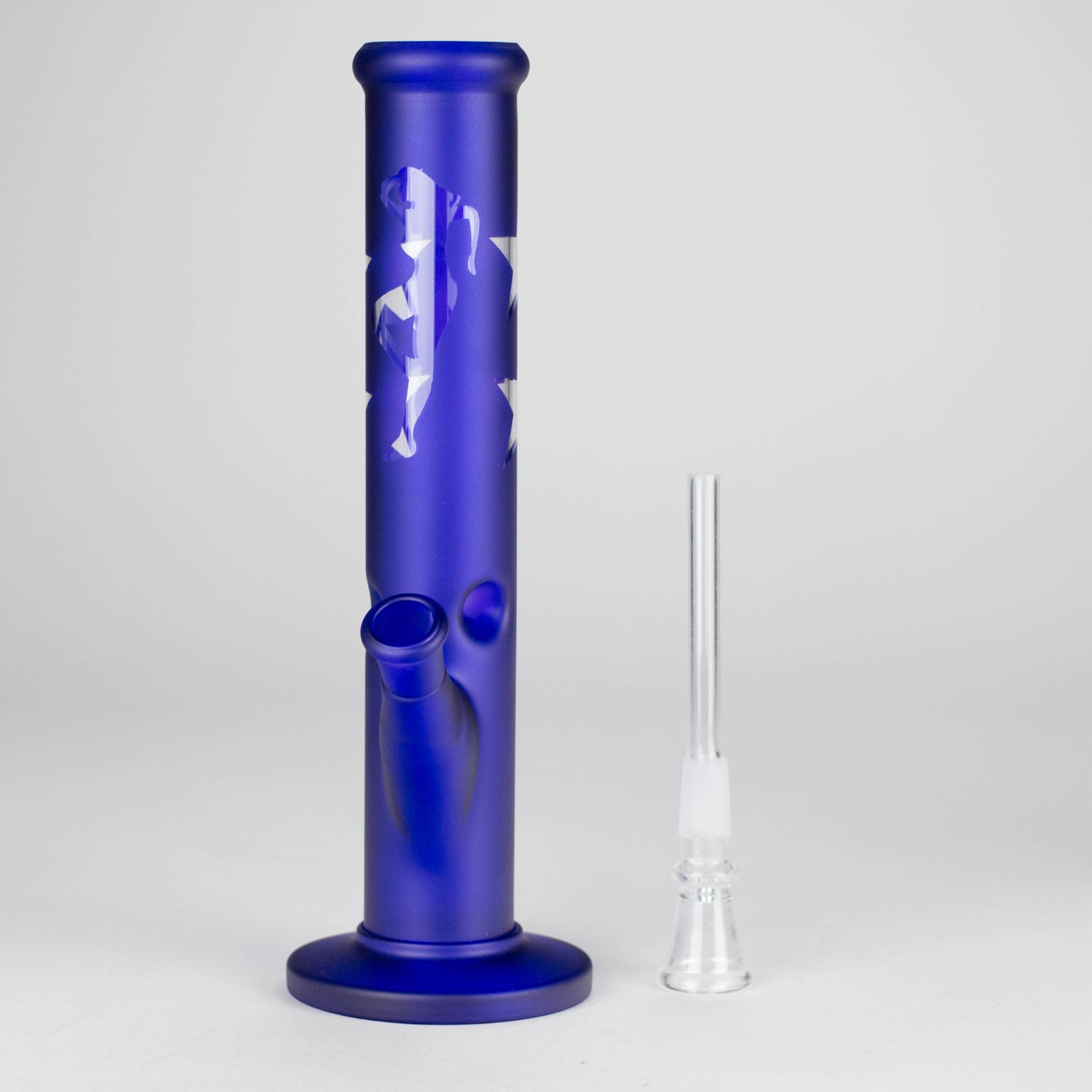 10" Straight Tube Water Pipe with Star Pattern | Durable Glass – Assorted Colors