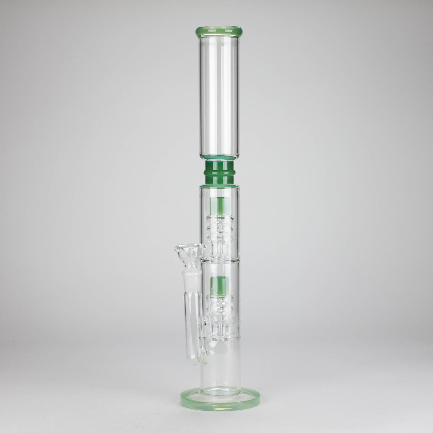 18" Straight Glass Water Pipe with Dual Percolator – Assorted Colors