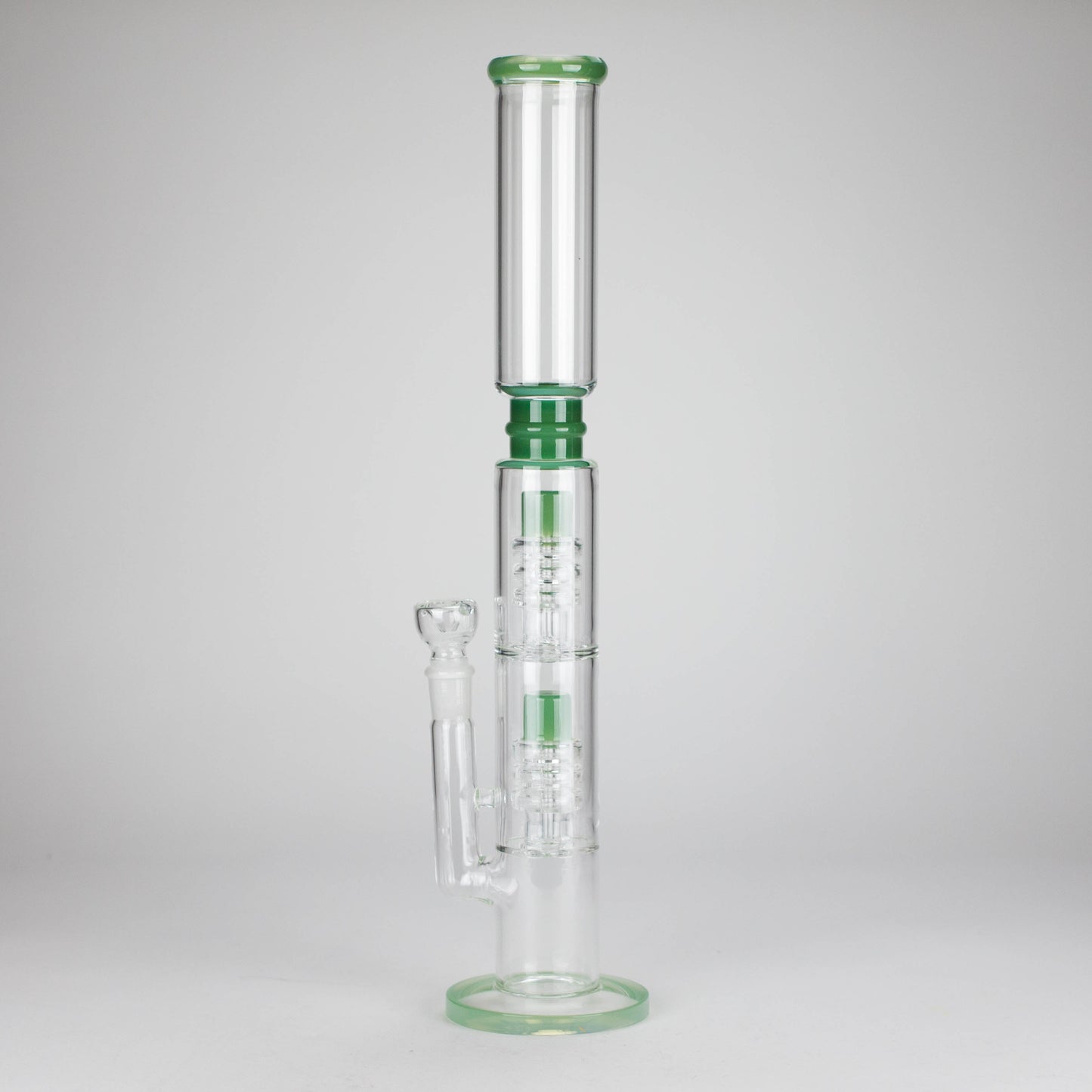 18" Straight Glass Water Pipe with Dual Percolator – Assorted Colors