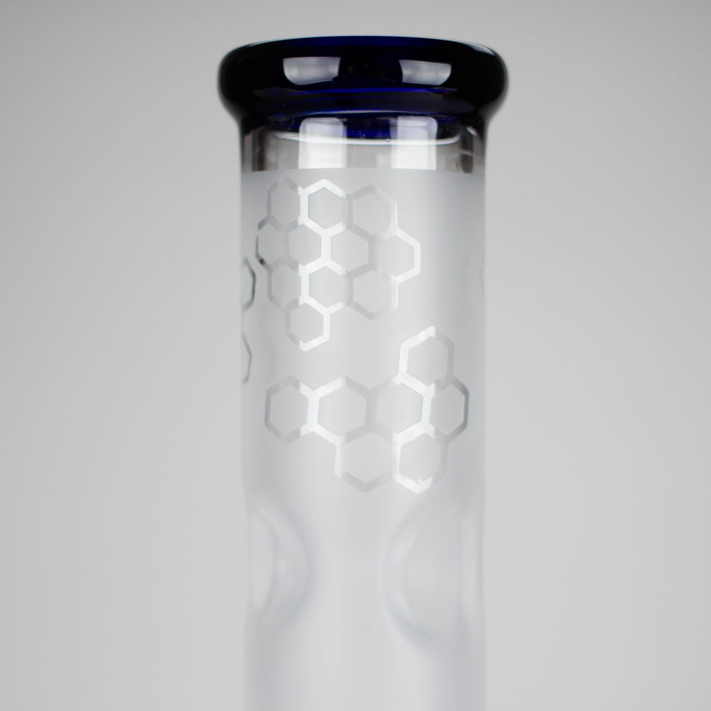 16.5" Straight Frosted Glass Bong with Dual Honeycomb Diffuser – Stemless Design