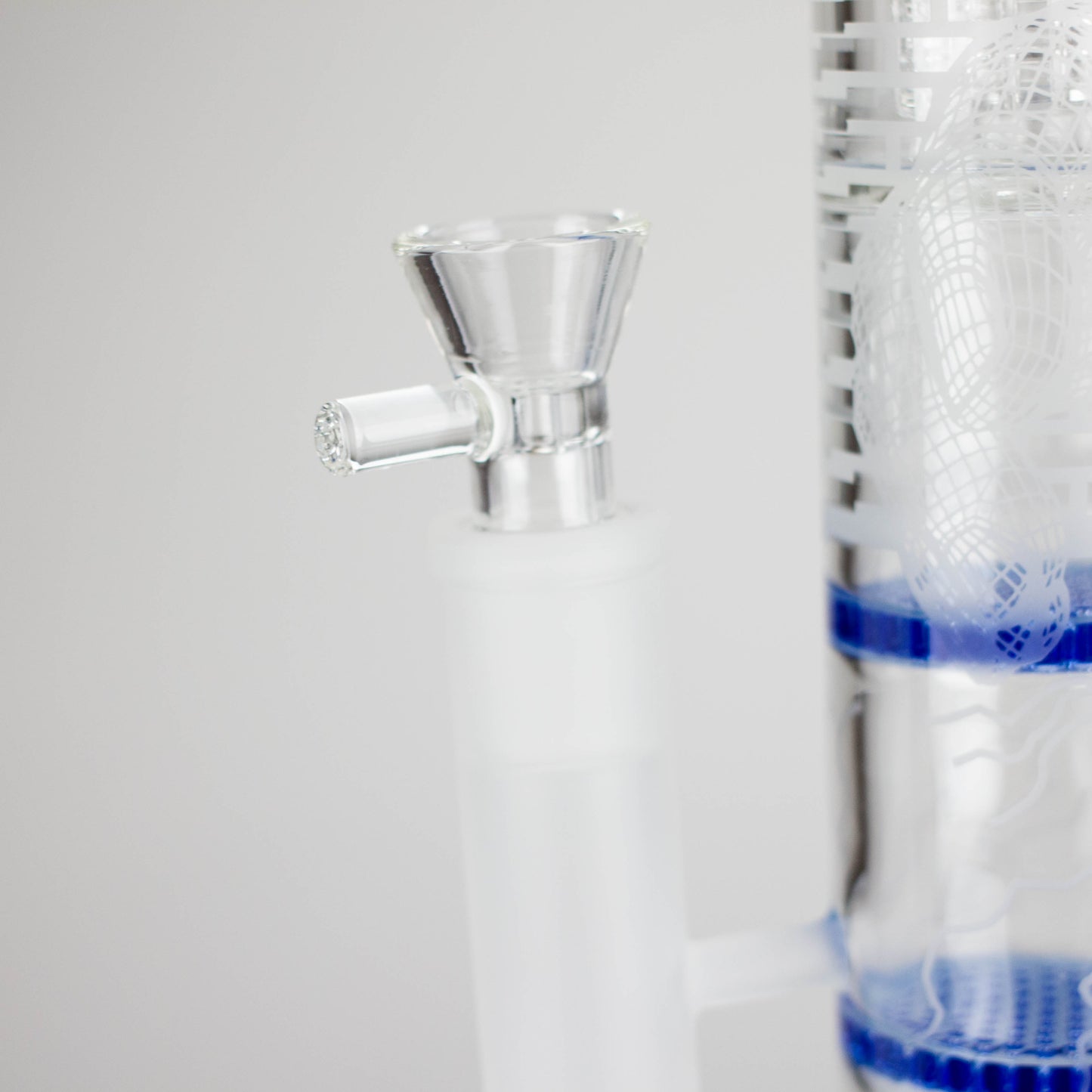 16.5" Straight Frosted Glass Bong with Dual Honeycomb Diffuser – Stemless Design