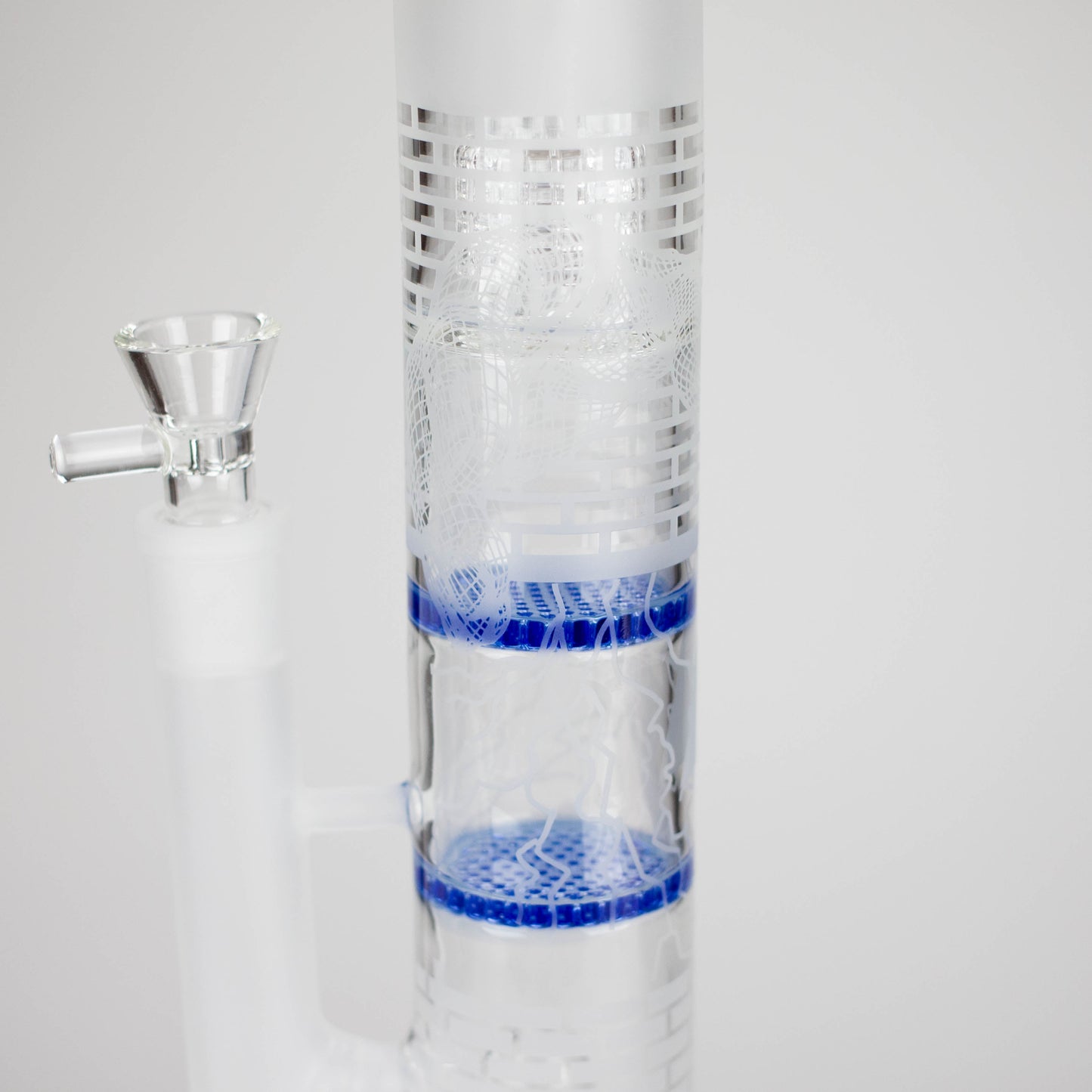 16.5" Straight Frosted Glass Bong with Dual Honeycomb Diffuser – Stemless Design