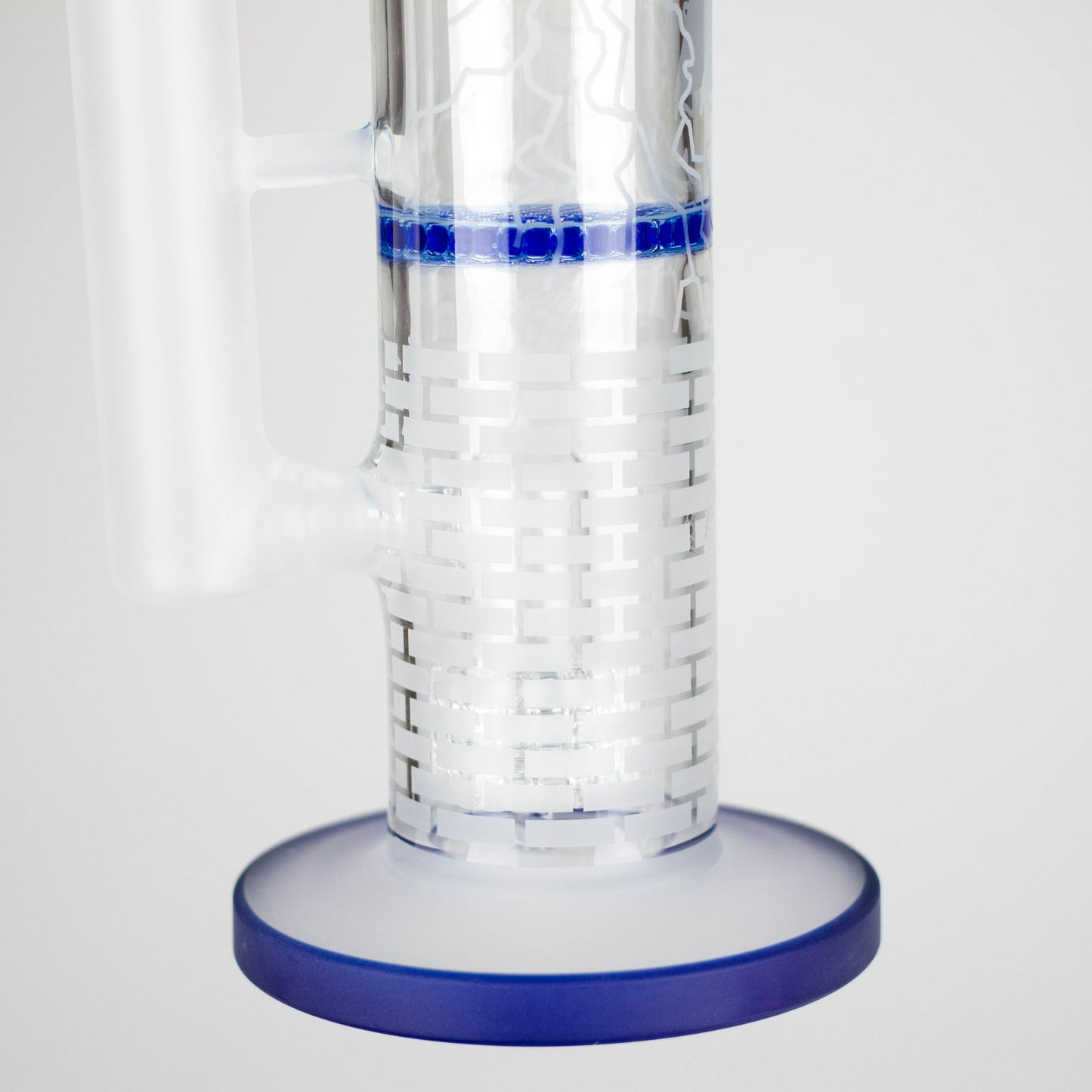 16.5" Straight Frosted Glass Bong with Dual Honeycomb Diffuser – Stemless Design