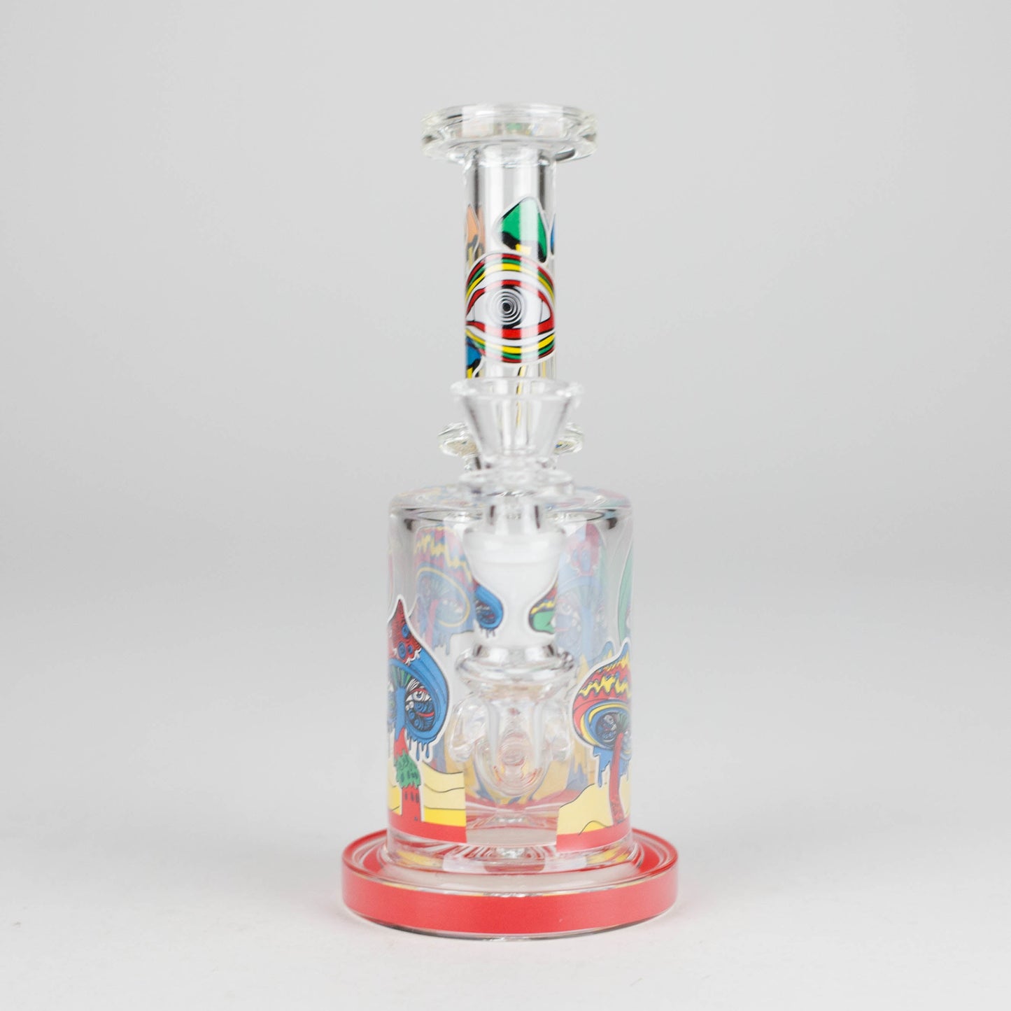 7" Magic Mushroom Glass Bong with Perc – Glow-in-the-Dark