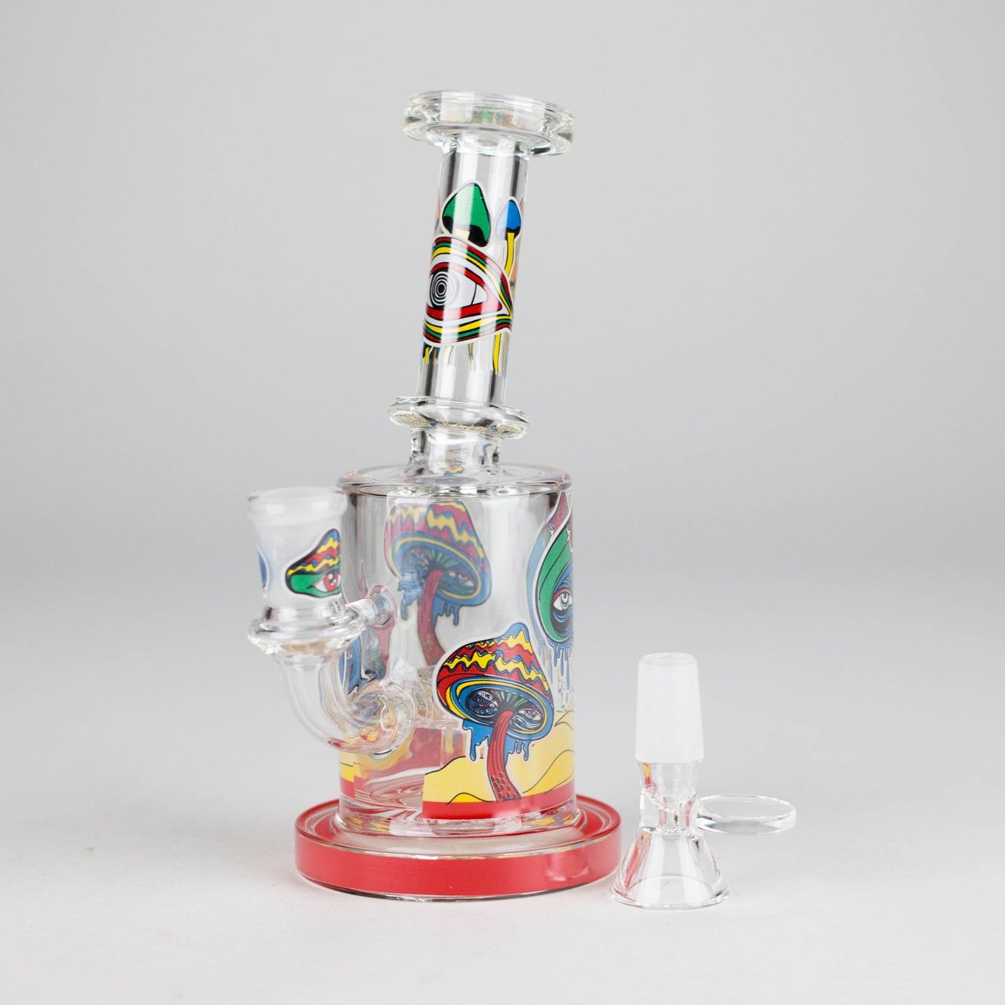 7" Magic Mushroom Glass Bong with Perc – Glow-in-the-Dark