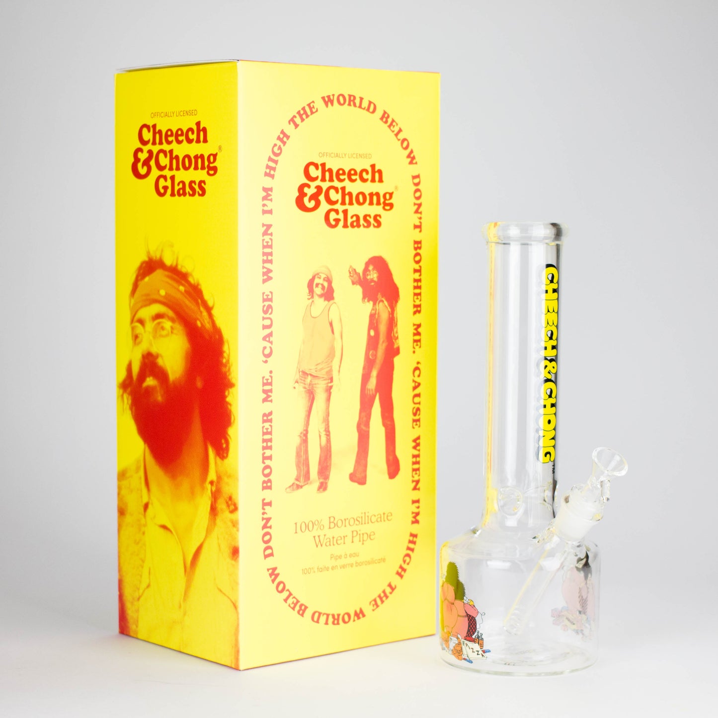 Cheech & Chong® Glass | 12" Tall Bloat On Canteen Base Water Pipe