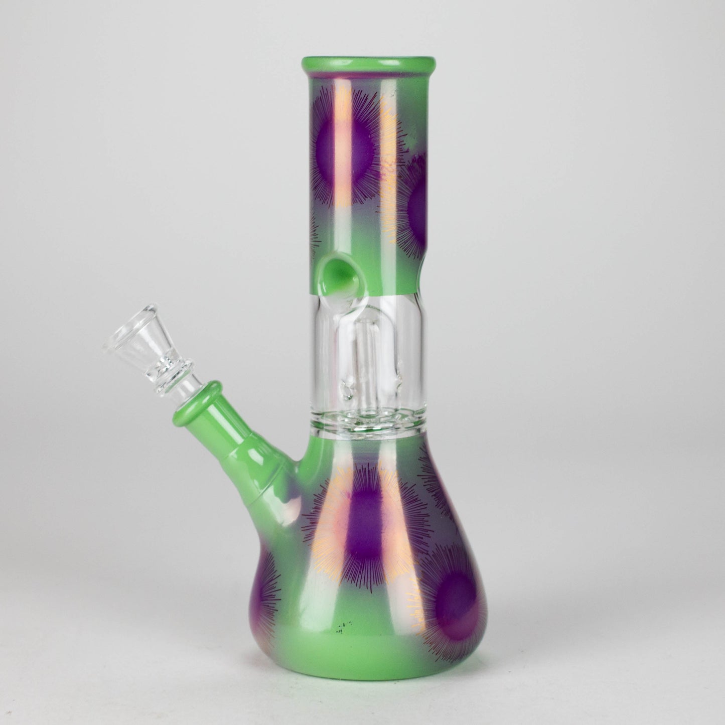 8" Dome Percolator Water Pipe – Beaker Base, Ice Catcher, Assorted Colors