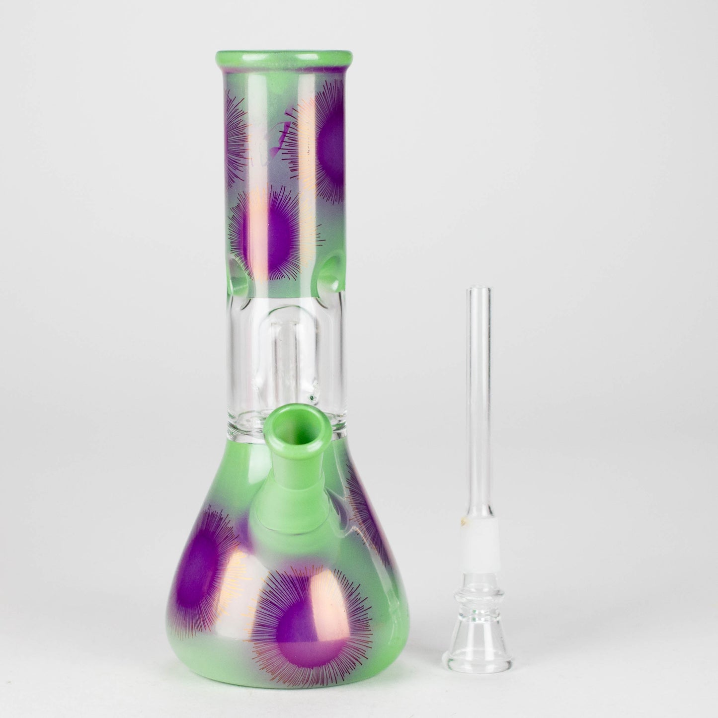 8" Dome Percolator Water Pipe – Beaker Base, Ice Catcher, Assorted Colors