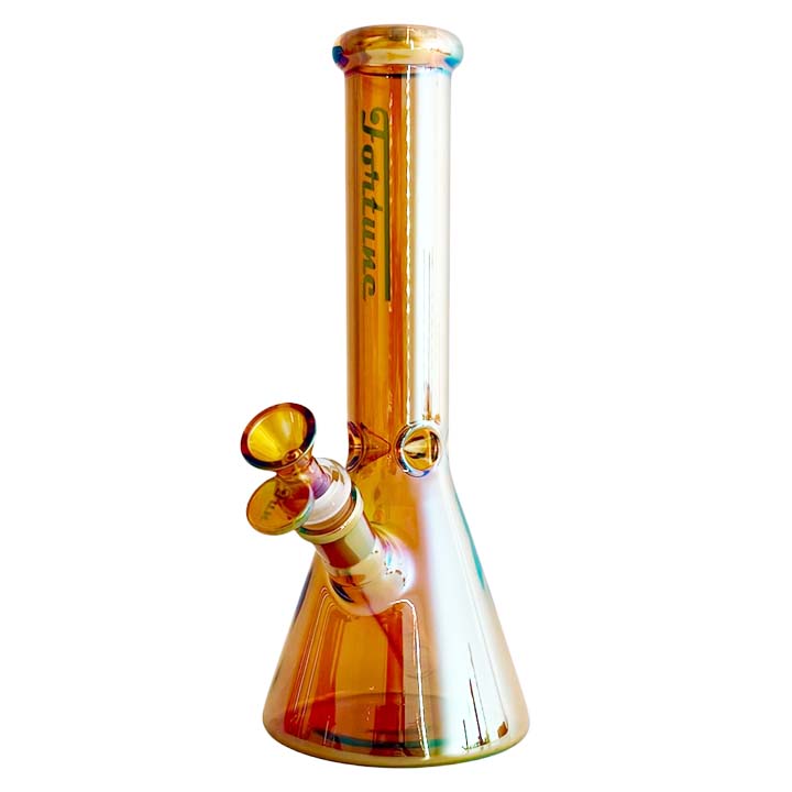 Fortune | 10" 5mm Electroplate Glass Bong- Assorted Colour