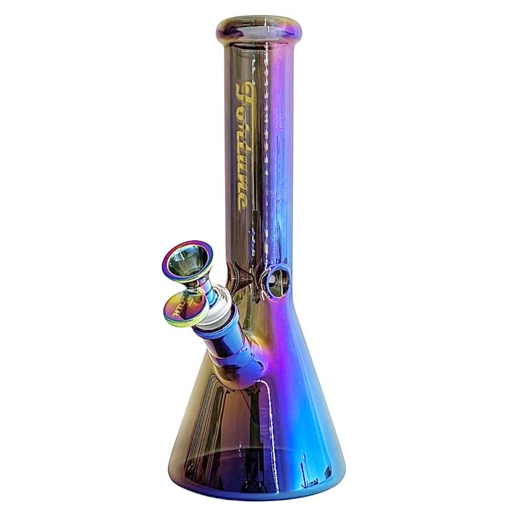 Fortune | 10" 5mm Electroplate Glass Bong- Assorted Colour