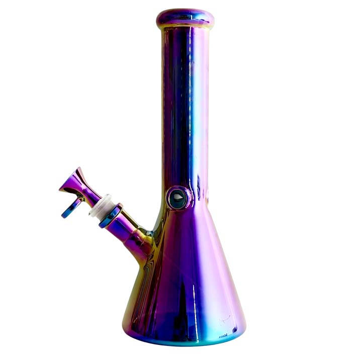 Fortune | 10" 5mm Electroplate Glass Bong- Assorted Colour