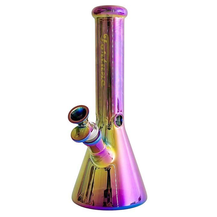 Fortune | 10" 5mm Electroplate Glass Bong- Assorted Colour