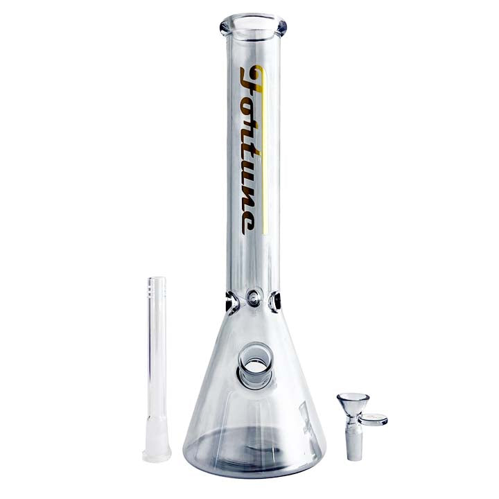 Fortune | 14" 4mm Electroplate Glass Bong- Assorted Colour