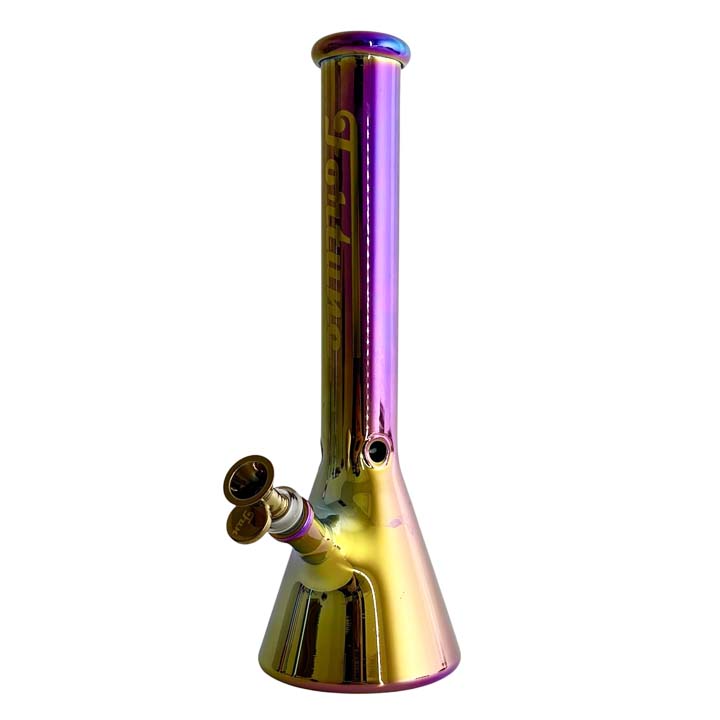 Fortune | 14" 4mm Electroplate Glass Bong- Assorted Colour