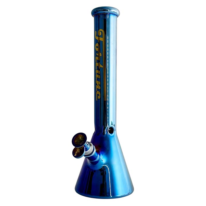 Fortune | 14" 4mm Electroplate Glass Bong- Assorted Colour