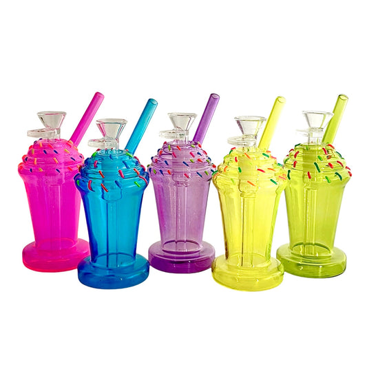 5-3/4" Milkshake Design Glass Bong