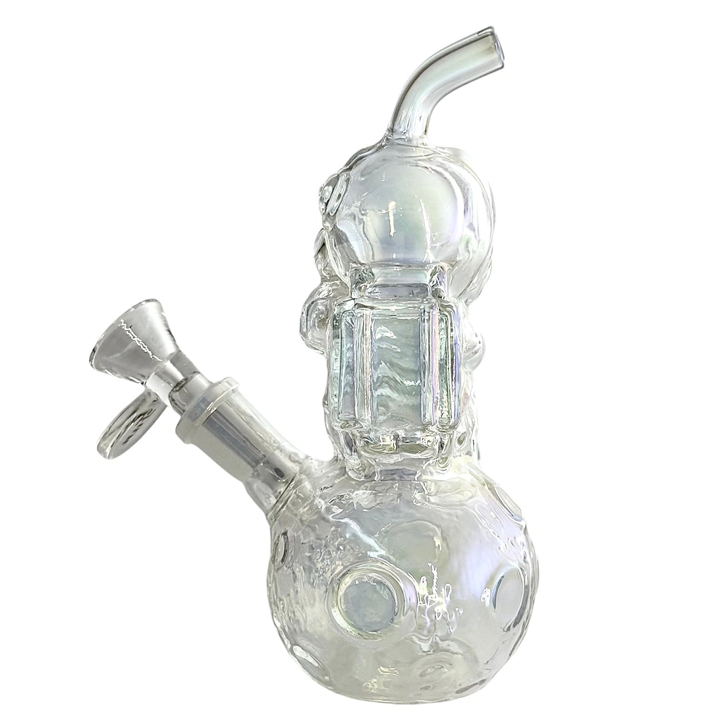 6" Astronaut Design Electroplate Glass Bong – Compact & Stemless