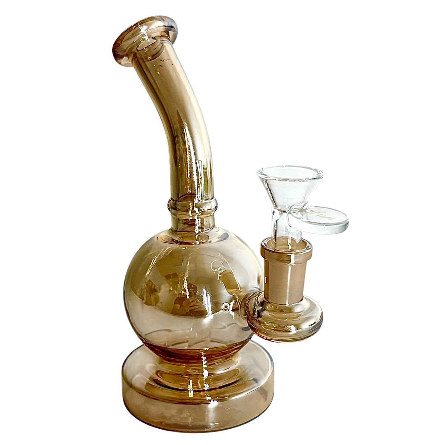 Fortune | 6-3/4" Ball Shape Electroplate Glass Bong – Compact & Stemless
