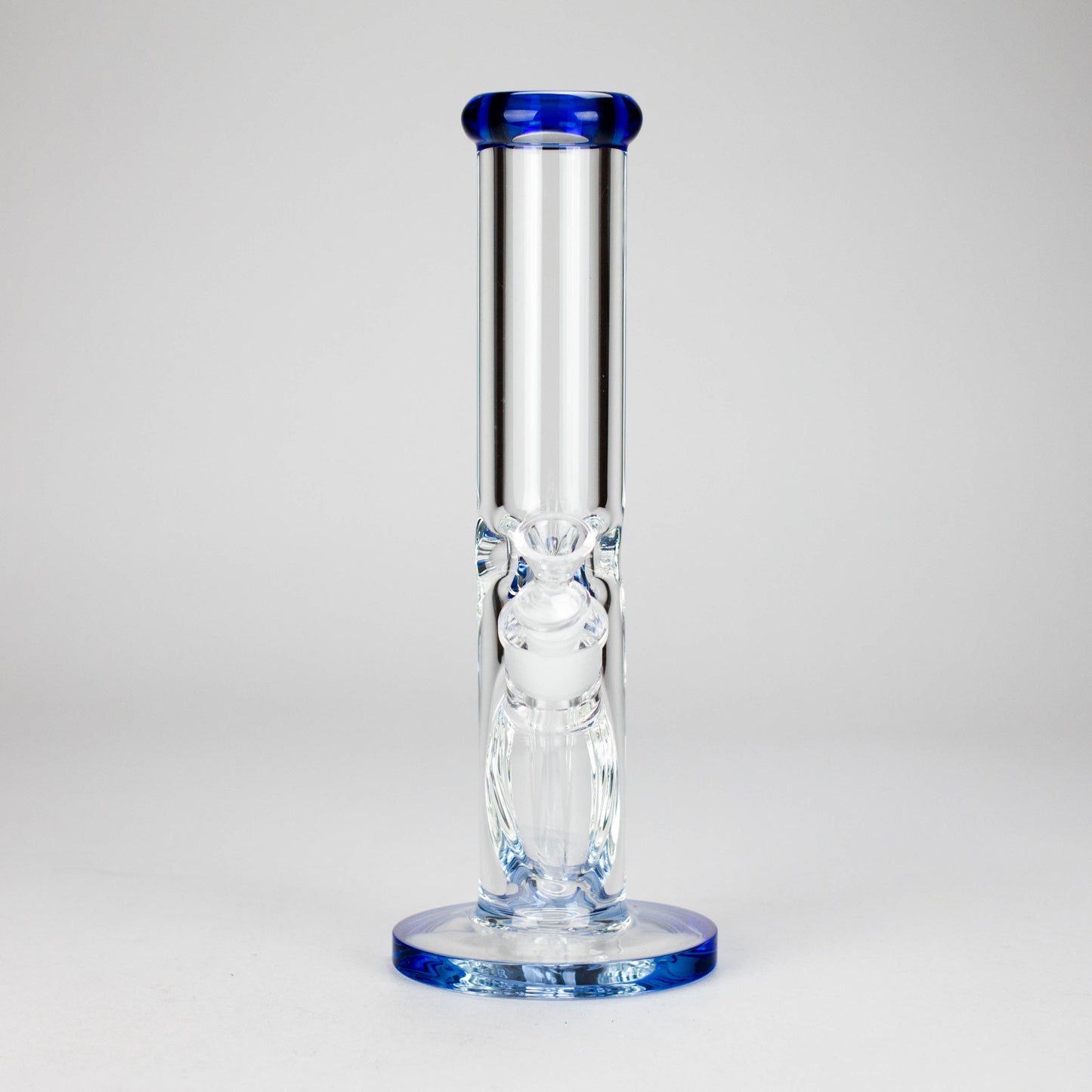 12″ 9mm Colored Accented Straight Tube Glass Bong (C1548)