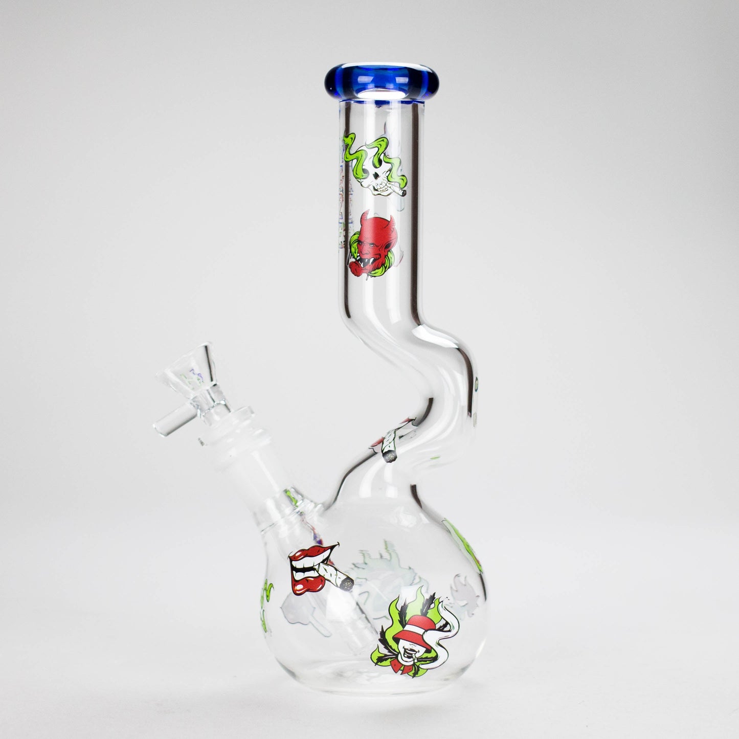 Haze | 9″ Smoking Zig-Zag Glass Bong – Blue (Mini-T)