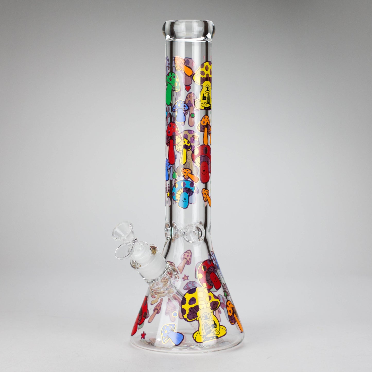 14" Mushroom Design Glass Bong – 7mm Thick with Ice Catcher