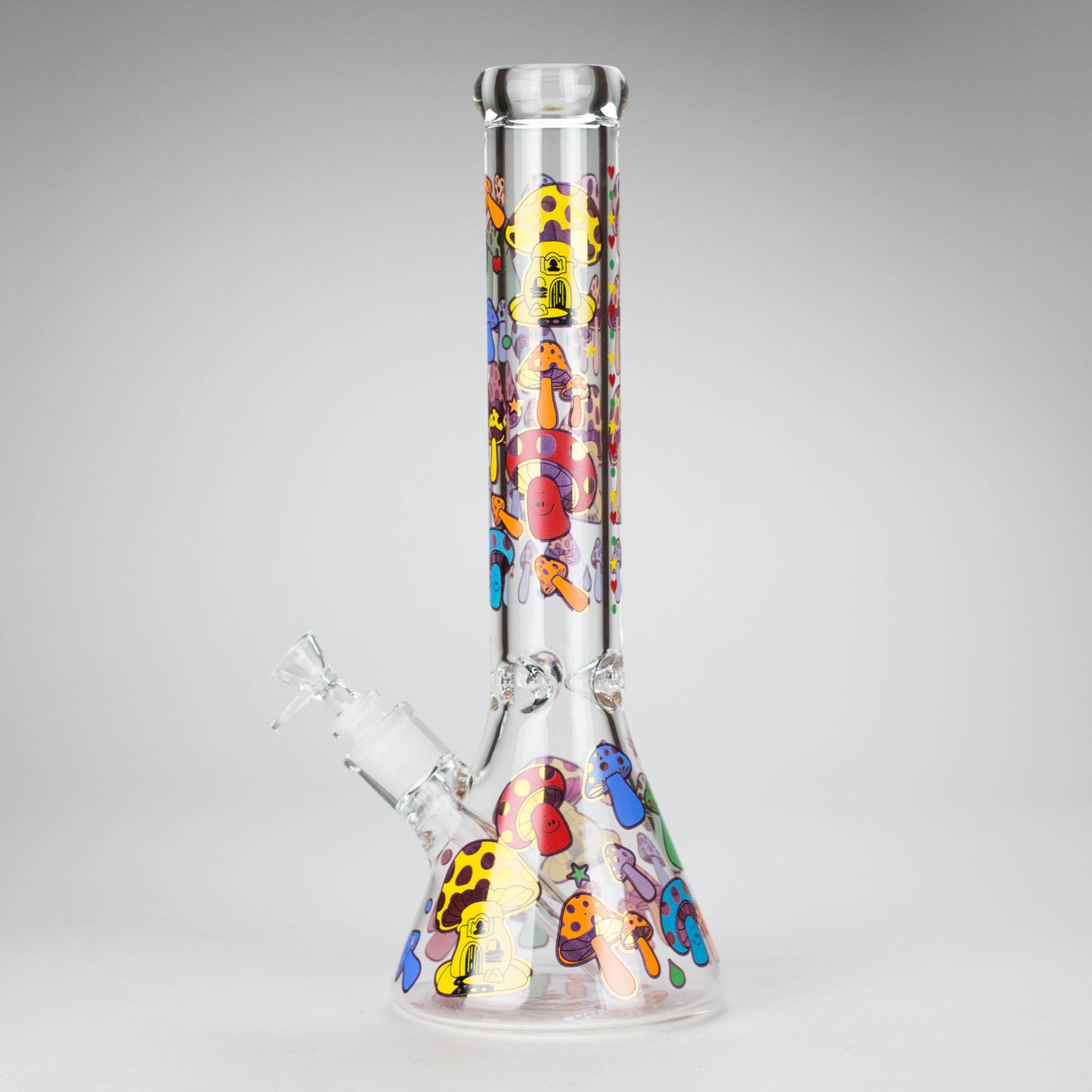 14" Mushroom Design Glass Bong – 7mm Thick with Ice Catcher
