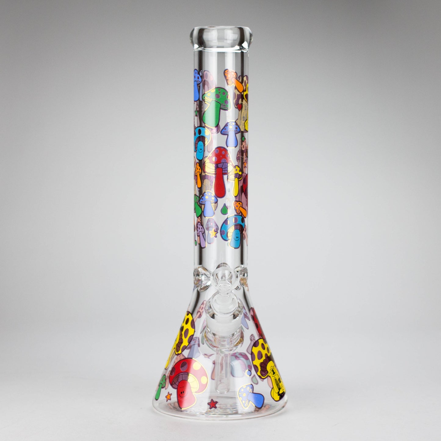 14" Mushroom Design Glass Bong – 7mm Thick with Ice Catcher