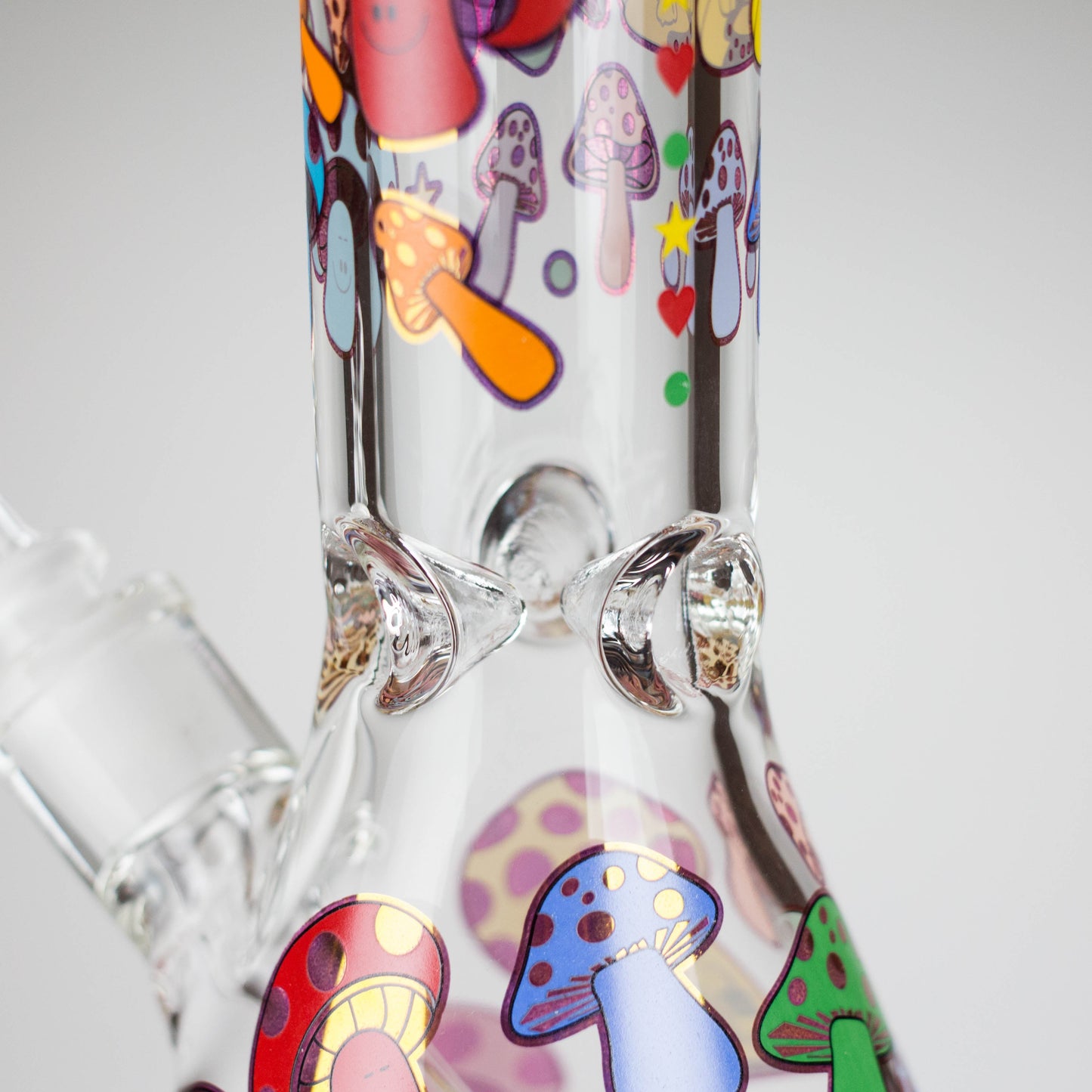 14" Mushroom Design Glass Bong – 7mm Thick with Ice Catcher