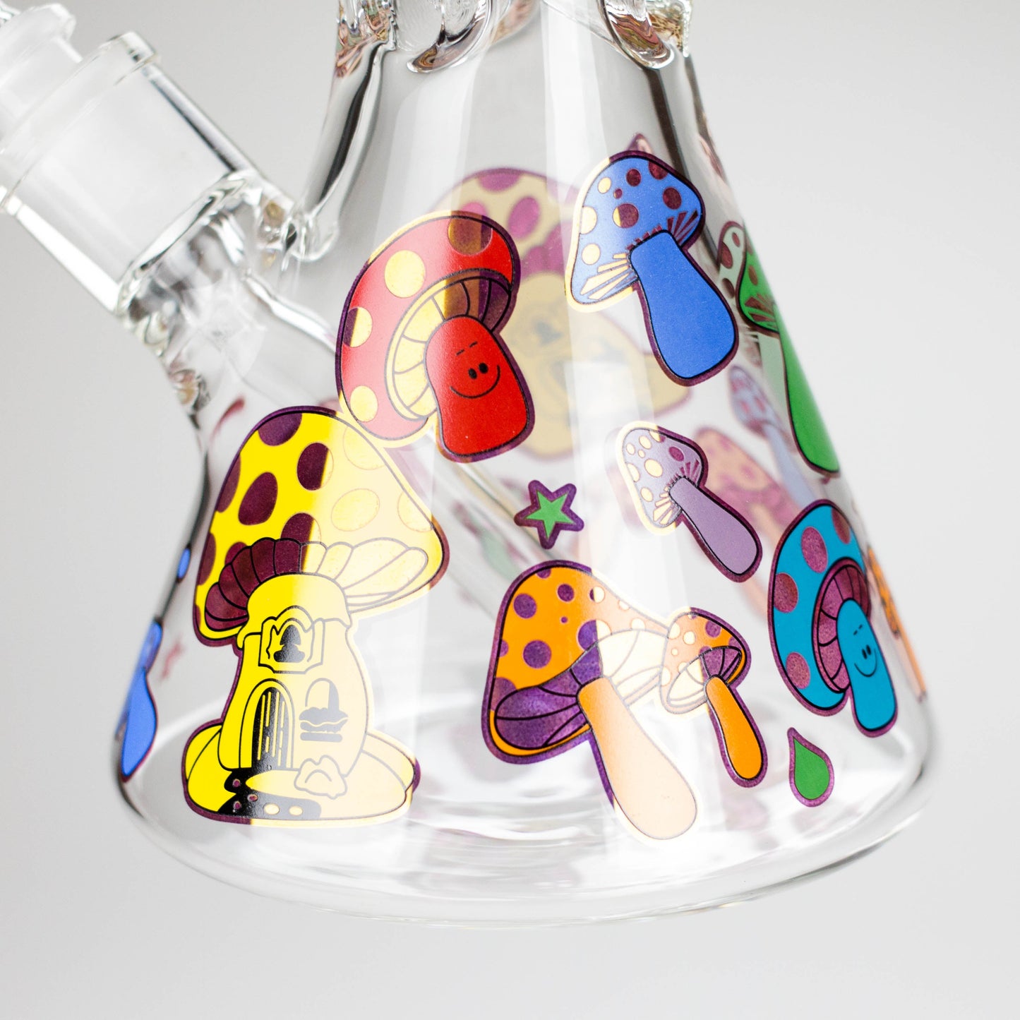 14" Mushroom Design Glass Bong – 7mm Thick with Ice Catcher