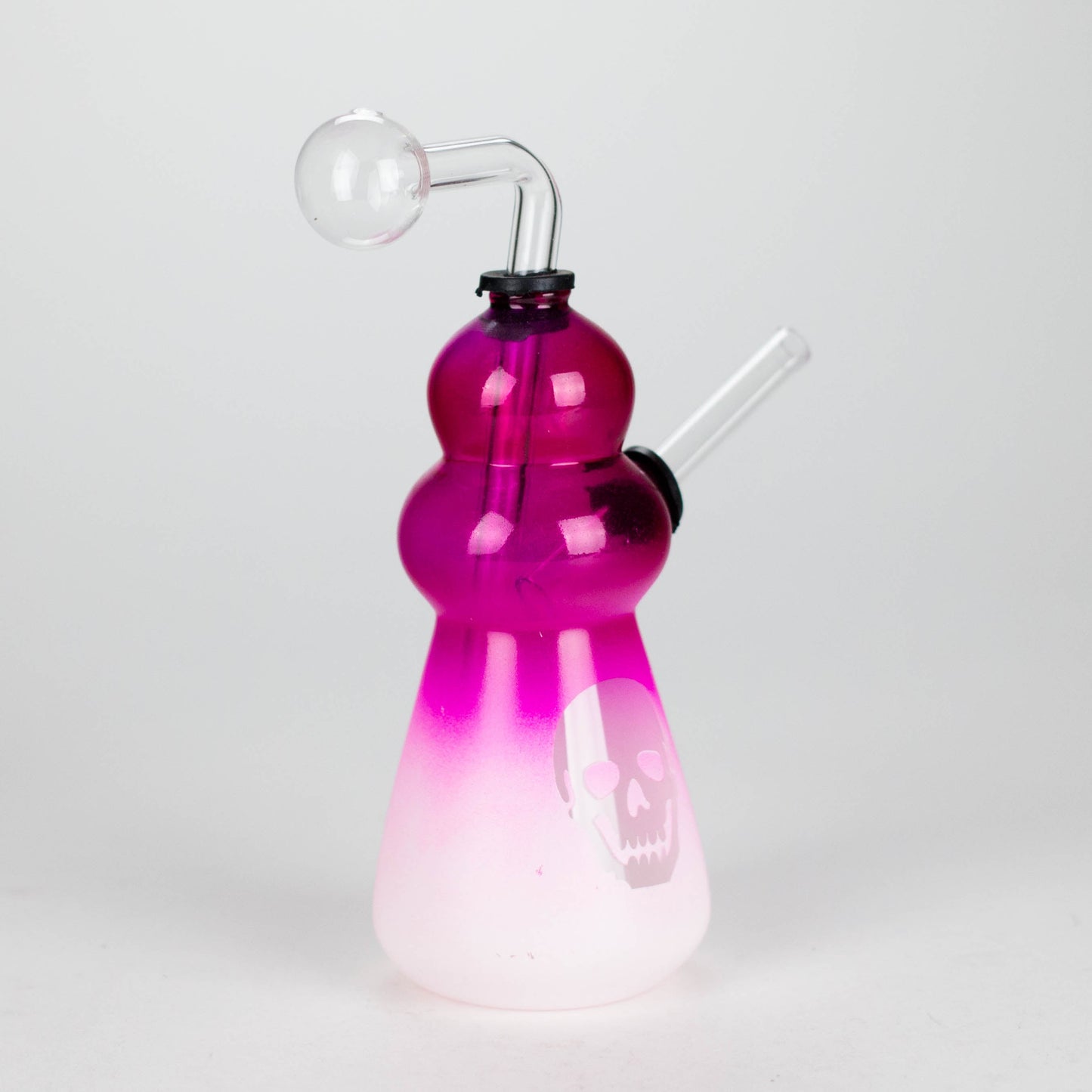 6" Round Bottom Skull Glass Oil Burner – Compact Design with Assorted Colors