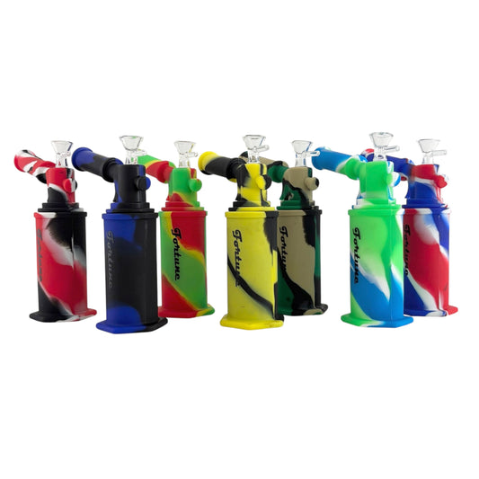 8" Silicone Torch Design Water Pipe