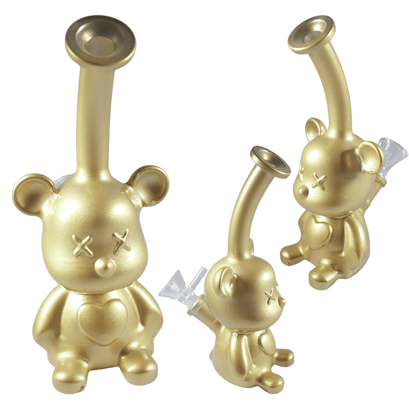 7″ Golden Bear Mini Smoking Pipe with 14mm Glass Bowl