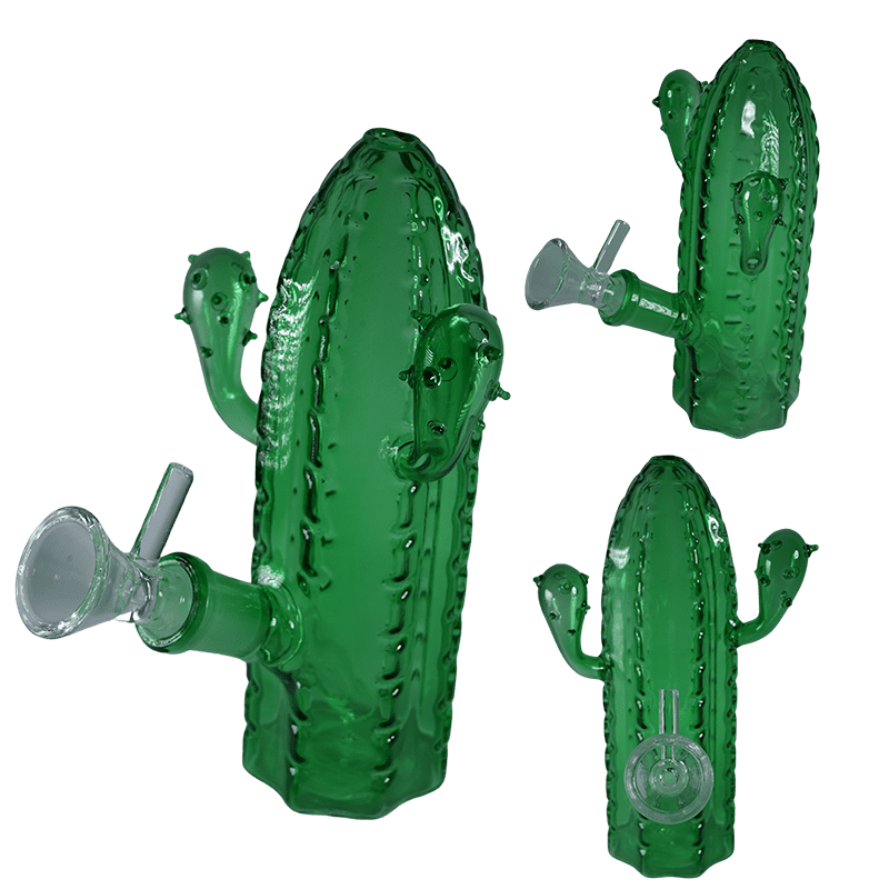 6″ Summer Vibes Cactus Glass Water Pipe – Green
